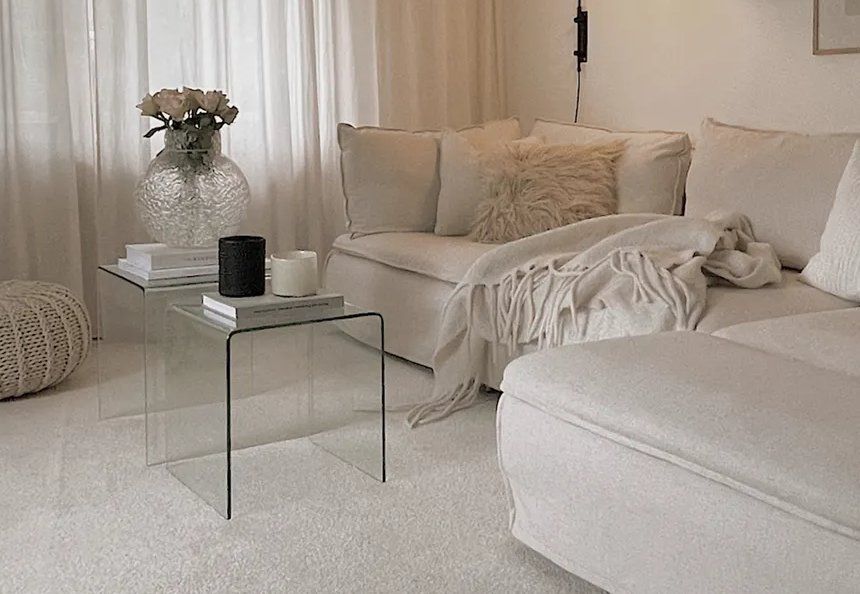 Set di tavolo e panche: 2er-Set edle Monoblock Glas-Satztische – Usato da Grüningen venduto da Sophie_Nick