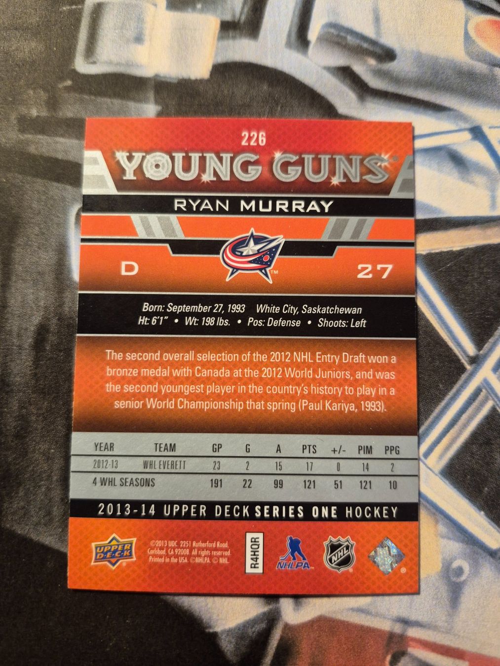 NHL Carte collezionabili: NHL Ryan Murray Columbus Blue Jackets Young Guns – Usato da Treiten venduto da Sauber73 1