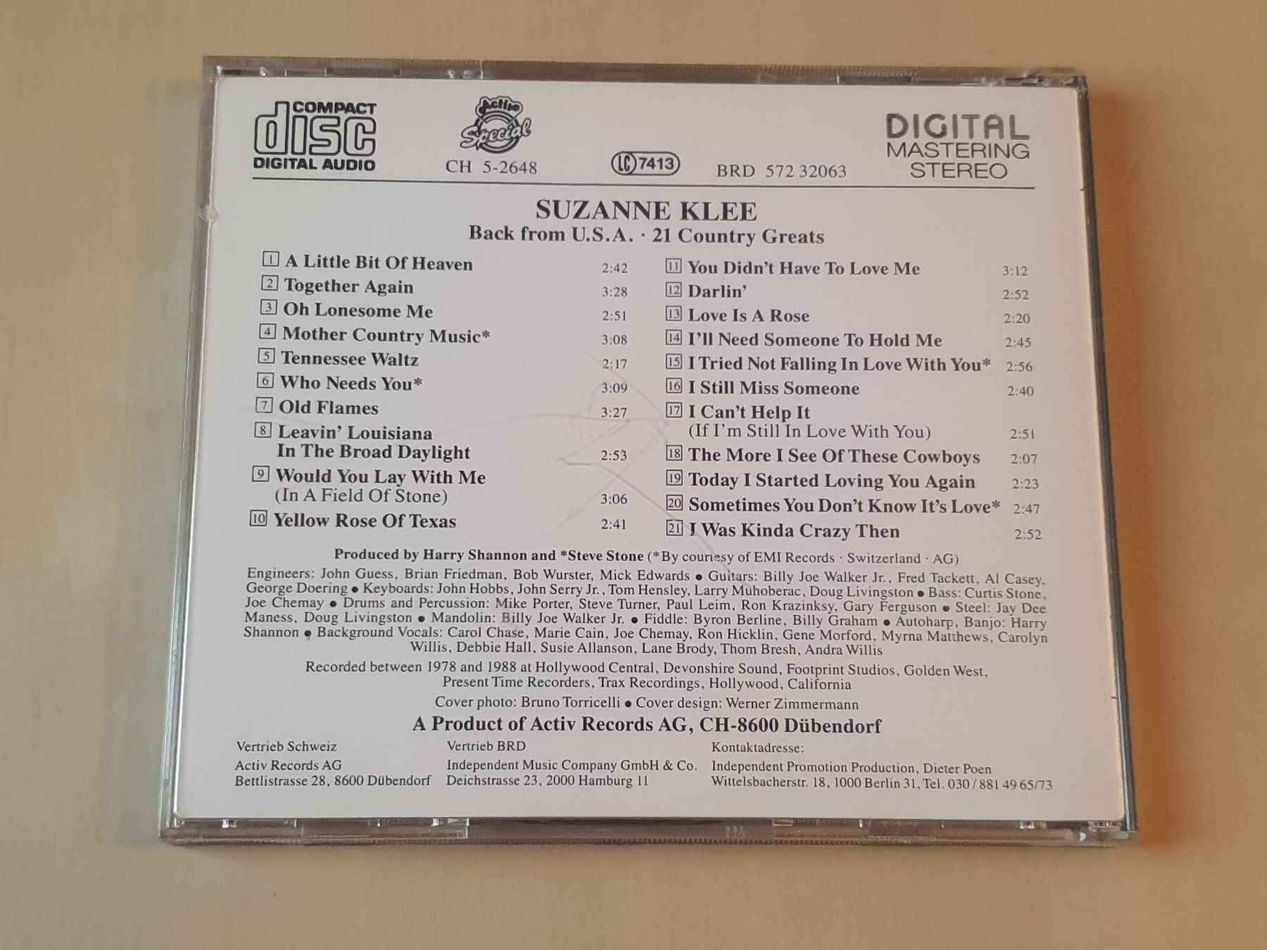 CD: Suzanne Klee Back from USA – Usato da Stansstad venduto da collectorsshop 1
