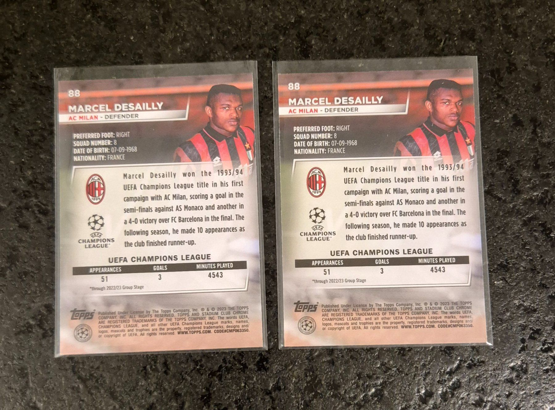 Topps Cartes à collectionner: Marcel Desailly - AC Milan - Topps – Neuf (Voir description) à Burg AG par Danoe 1