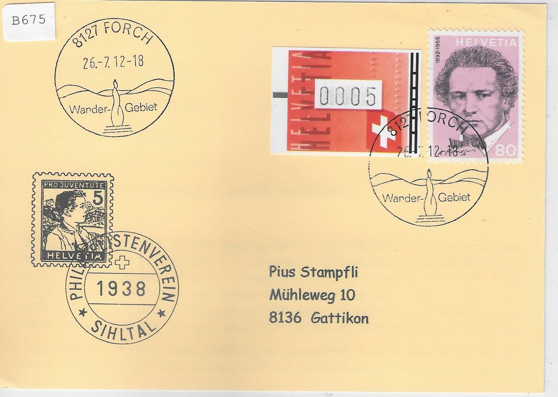 Tutti i francobolli: Werbestempel 8127 Forch ZH 26.7.2012 – Usato da Ettingen venduto da Kartenplanet