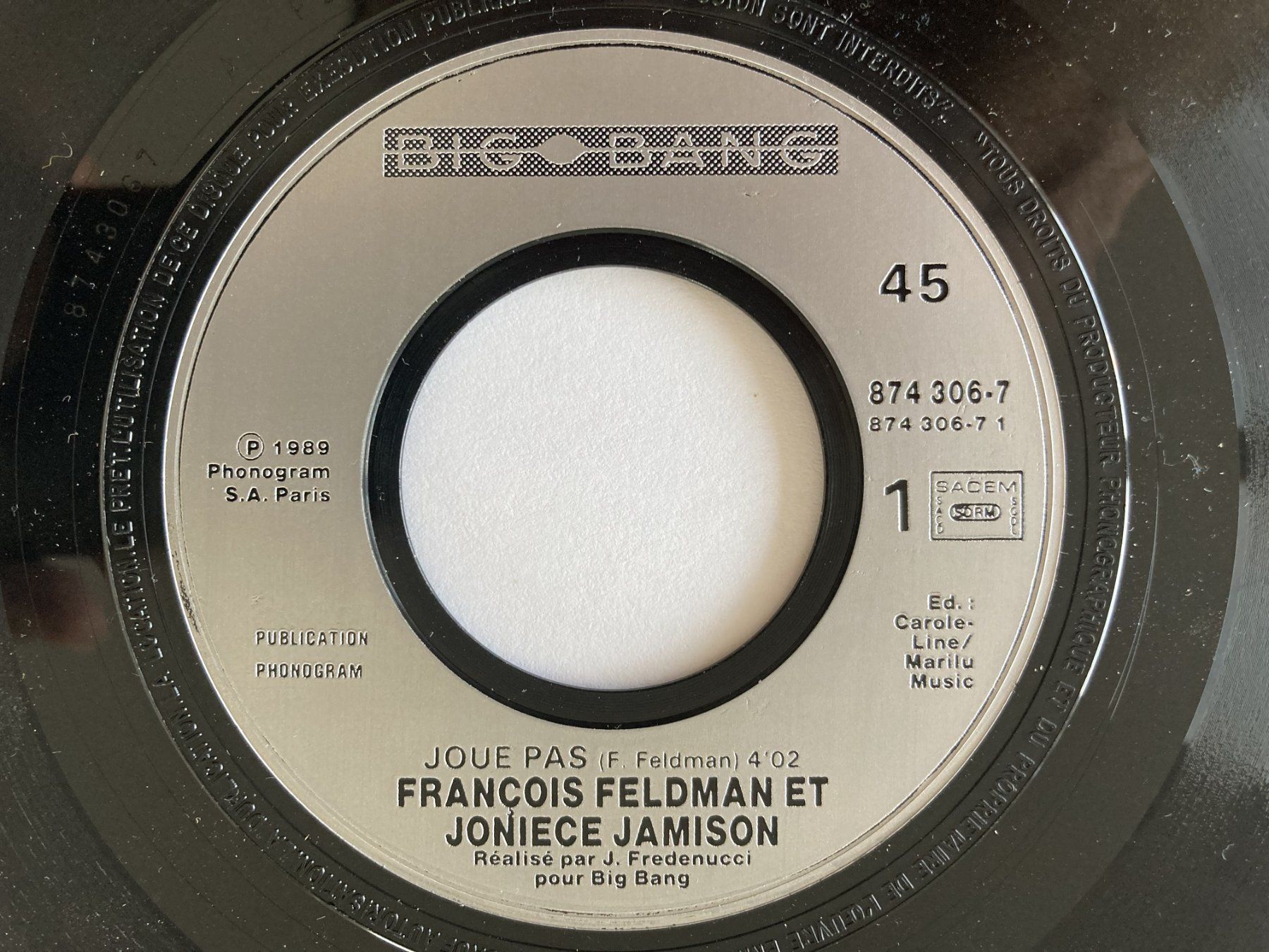Dischi in vinile: FRANCOIS FELDMAN ET JONIECE JAMISON - JOUE PAS – Usato da Bottens venduto da hotter-than-hell 2