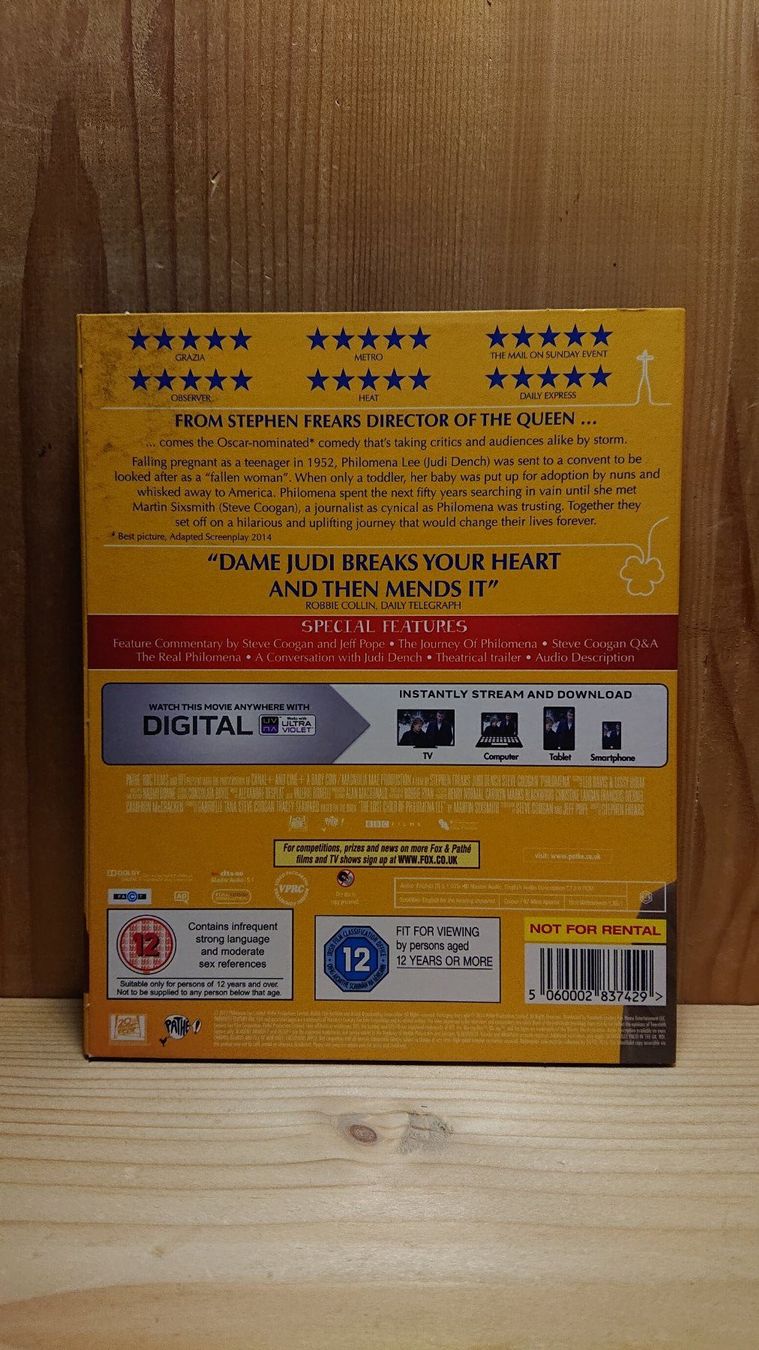 Tutti i DVDs: PHILOMENA Blu-Ray Englische Version mit Judi Dench – Usato da Wilderswil venduto da Exebub 1
