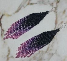Fringe Earrings Pink/Fransen Ohrringe rosa