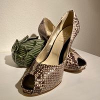 Bagatt Slingpumps, Vintage High Heels, Schlangenmuster, 36