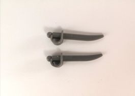 LEGO 6285 - 2x Dark Gray Weapon Sword