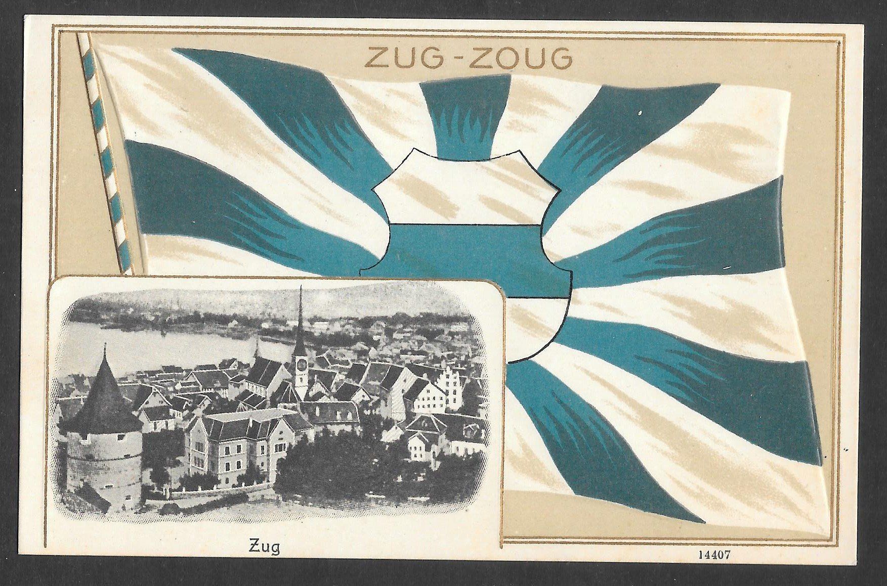 Cartoline postali: Zug Prägekarte mit Kantonswappen – Usato da Olten venduto da clotaldi