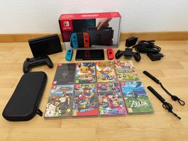 Nintendo Switch mit 8 Spielen, Pro Controller und Zubehör