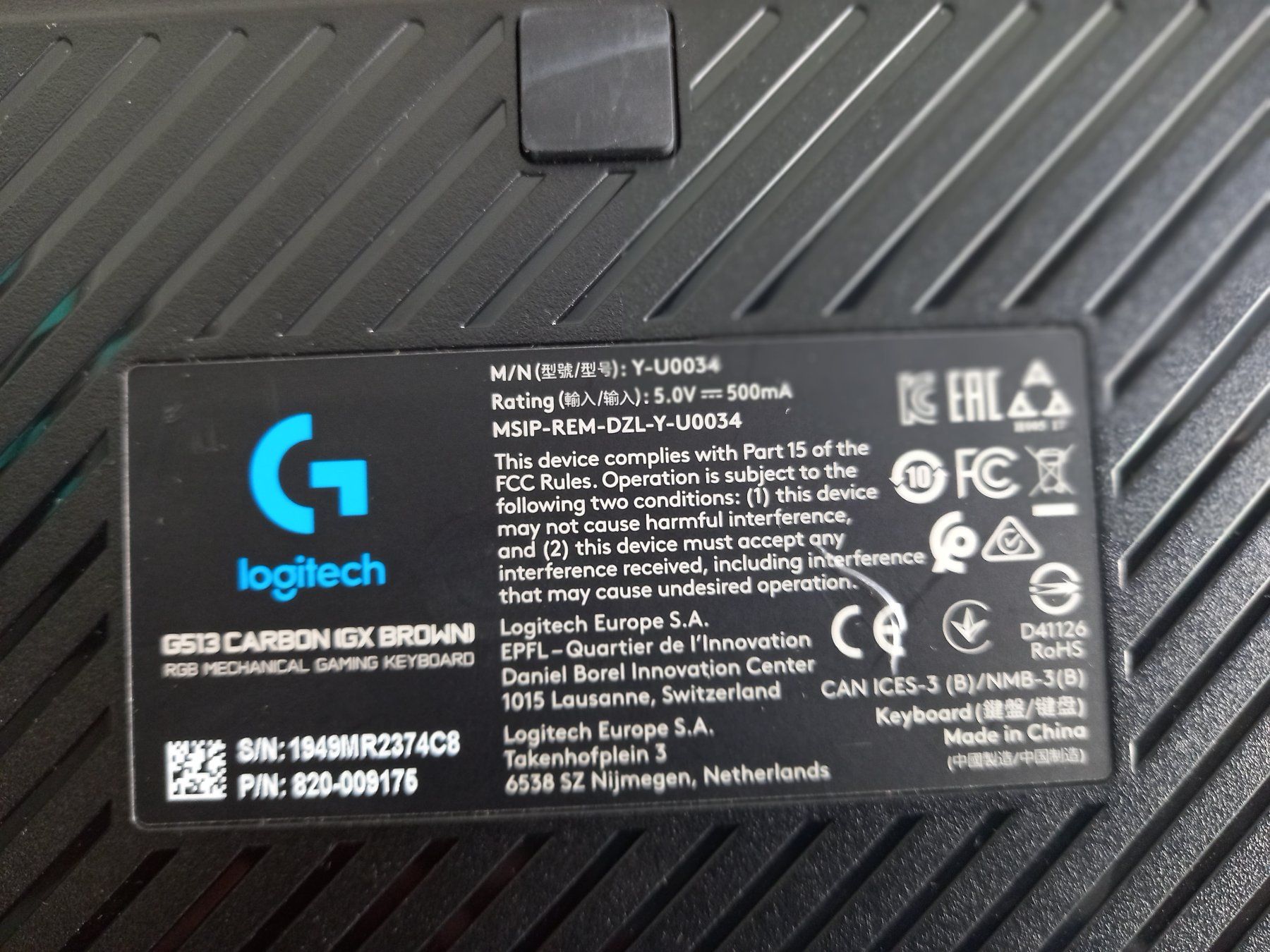 Logitech Tastiere: Logitech G513 Carbon Gaming-Tastatur – Usato da Prez-vers-Siviriez venduto da Monija70 5