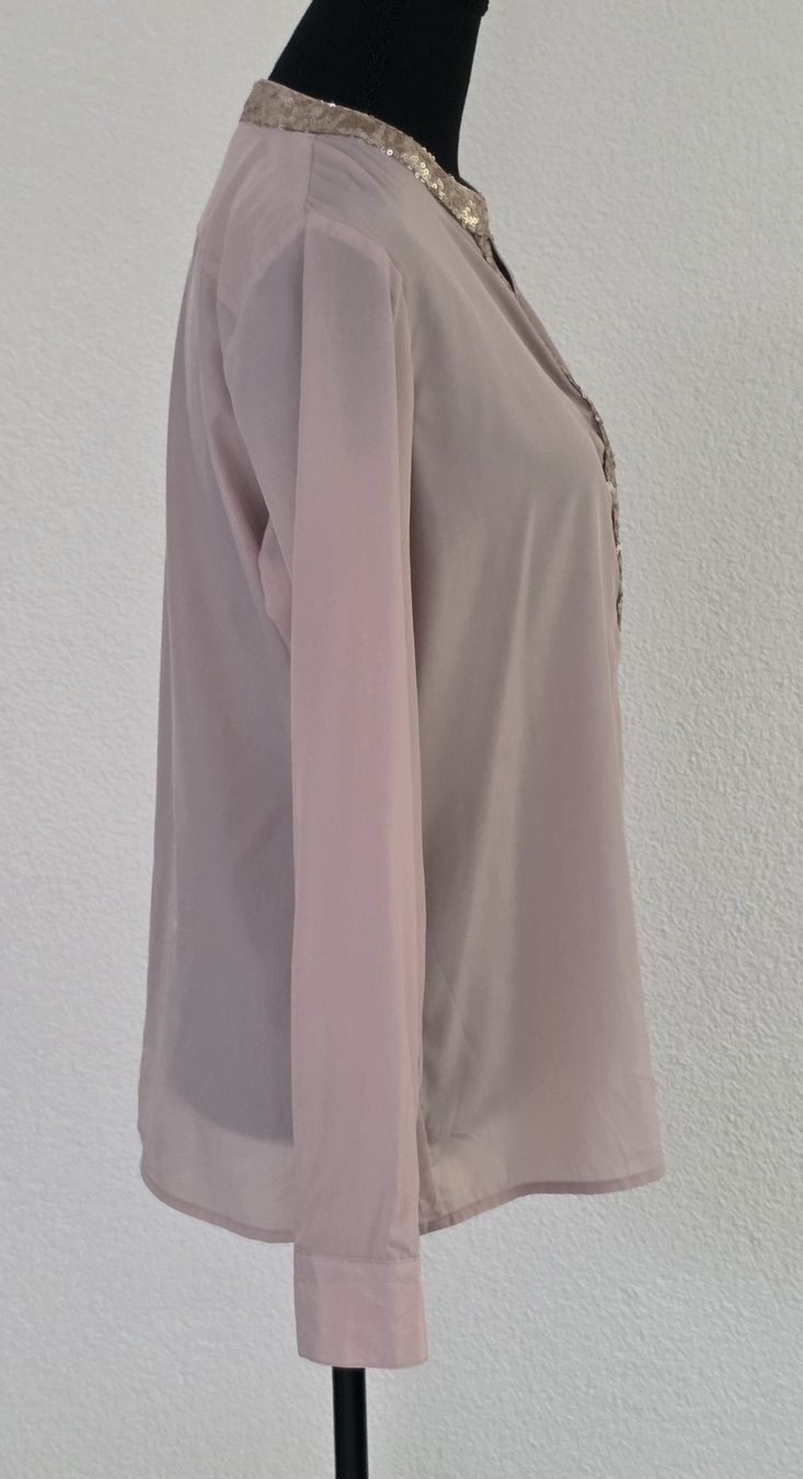 Camicette: Patrizia Dini Bluse, Gr. 40, rosé, mit Pailletten – Nuovo (secondo la descrizione) da Rheinsulz venduto da Gilea 1