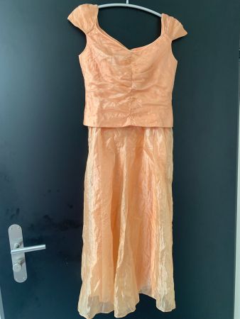 Jupe lang mit Oberteil, Gr.34, sehr edel, spezieller Stoff