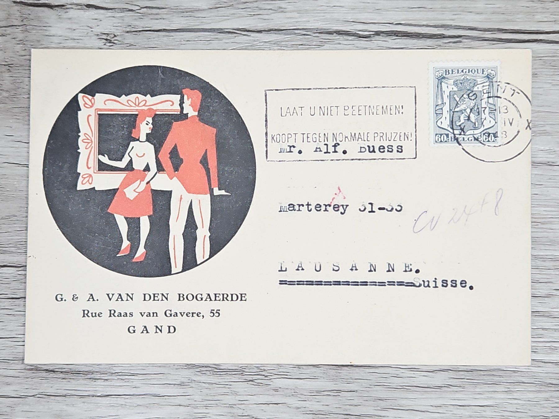 Tutti i francobolli: CL04 Carte Postale + Timbre Belgique 1943 – Usato da Cousset venduto da Patrick_Collections