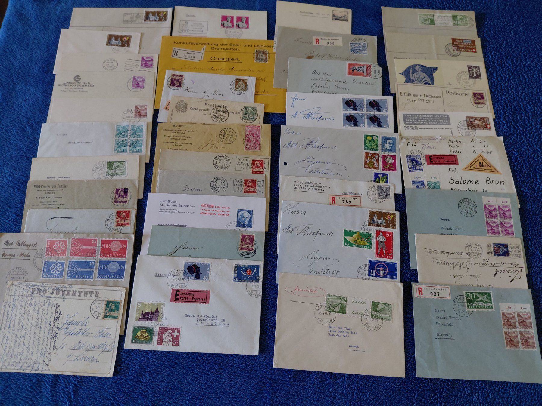 Alle Briefmarken: Superlos alte CH Briefe7Karten – Gebraucht aus Horw von Onurb008 2
