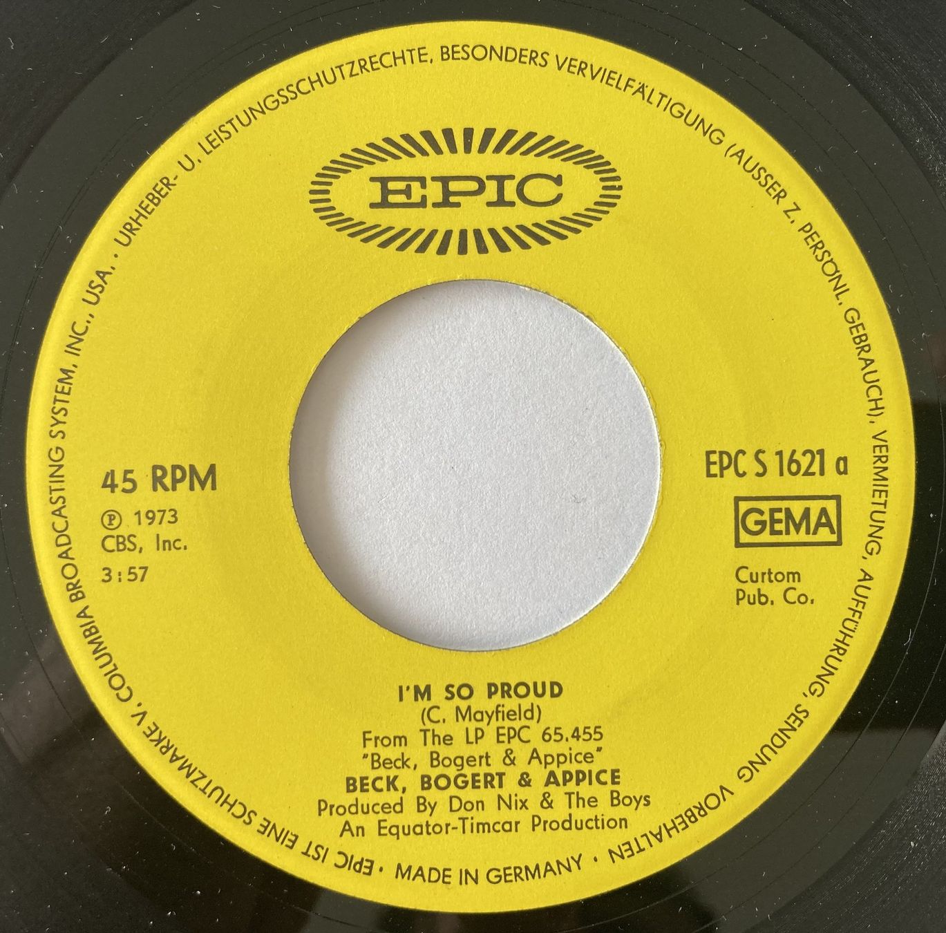 Vinyles: BECK, BOGERT & APPICE - I'M SO PROUD – D'occasion à Bottens par hotter-than-hell 2
