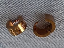 2 Creolen Ohrhänger Edelstahl mit Zirkonia