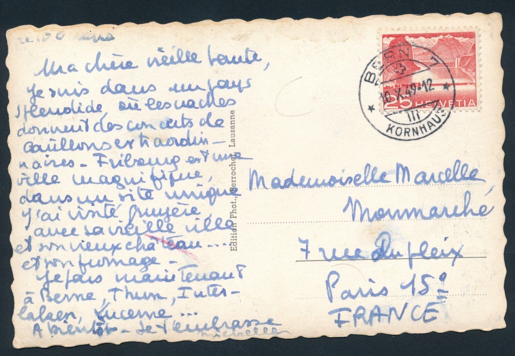 Cartoline postali: AK: Fribourg – Usato da Bonau venduto da Profila3 1