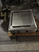 Professionelle Elektro-Grillplatte Edelstahl, glatt/gerillt
