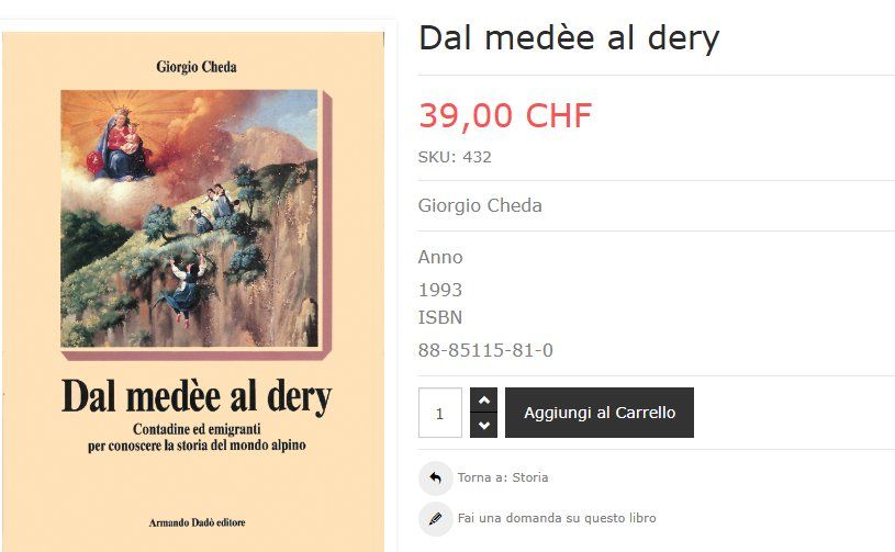 Libri: Dal medèe al dery - Giorgio Cheda - 1993 – Usato da Pambio Noranco venduto da Pol69 1
