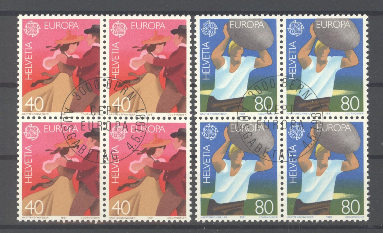 Tutti i francobolli: 1981, Viererblöcke, Europa, ET – Usato da Willisau venduto da Vollstempel