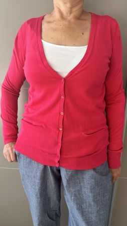 Gilet Stile Benetton Rose Taille M Soie Mélangée Bon État