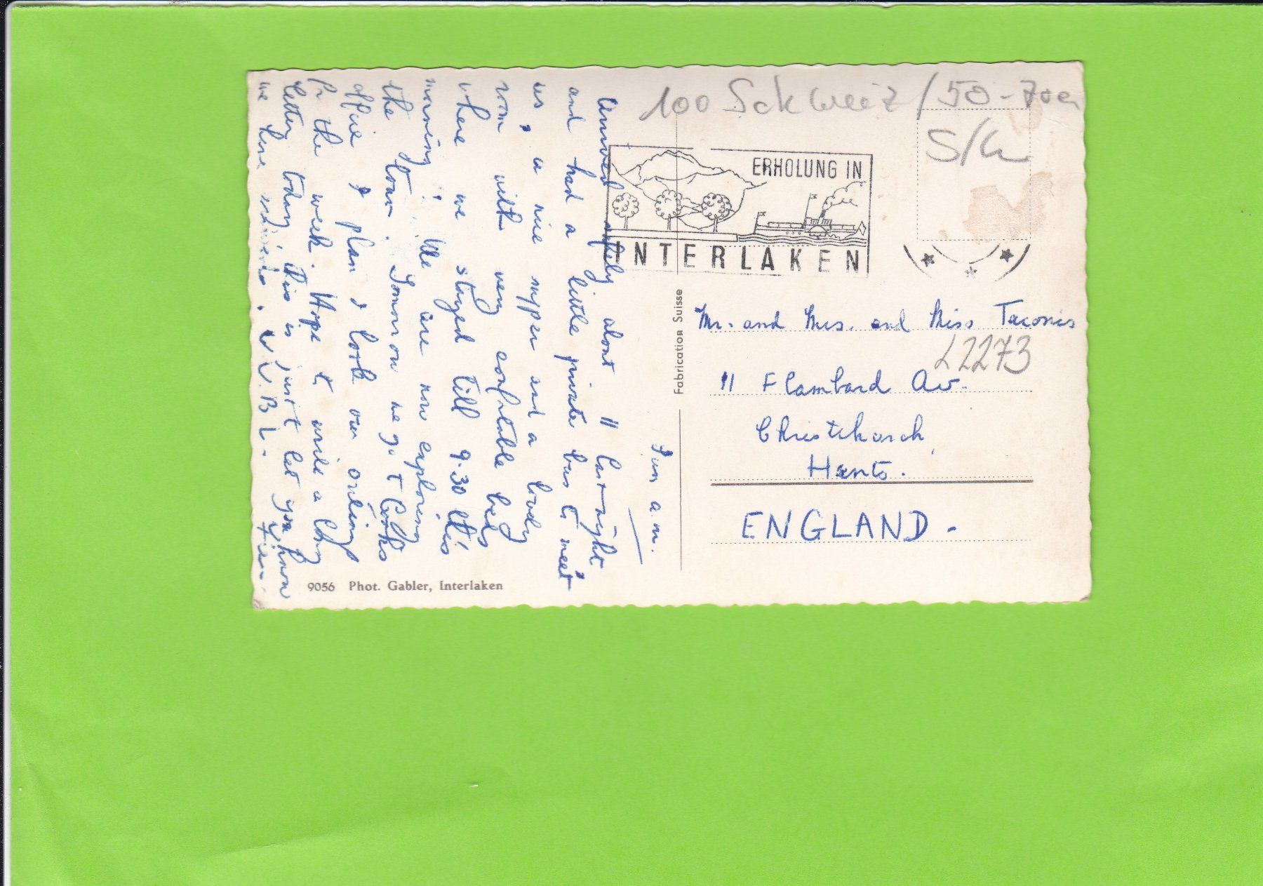 Cartoline postali: Interlaken-Hotel Krebs--Oldtimer – Usato da St. Peterzell venduto da neckertal 1