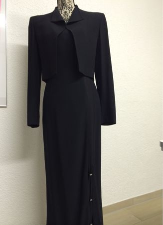 Edles, schwarzes Abendkleid mit Bolero, Gr. 36, DAINA
