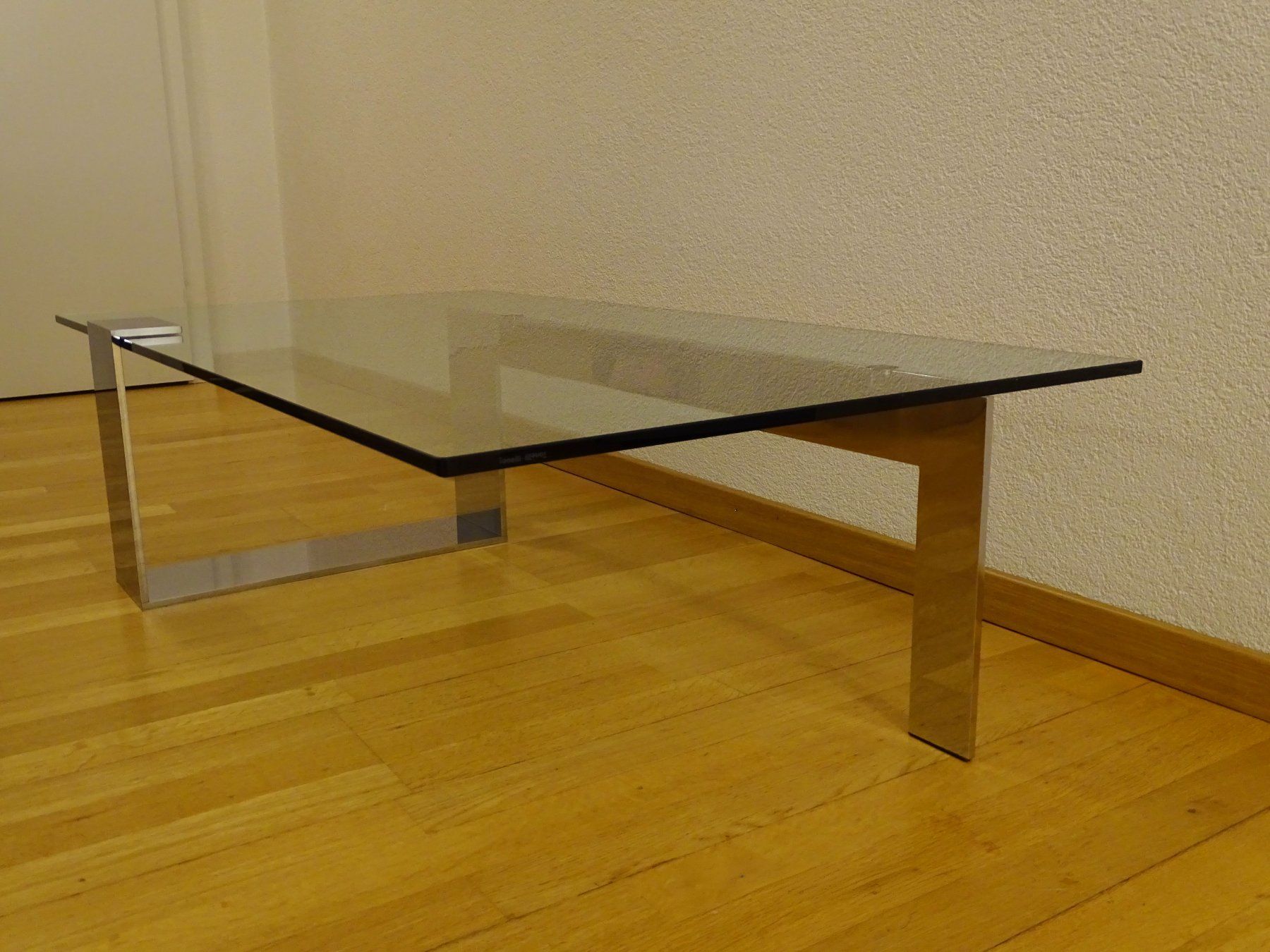 Tavoli: Tonelli PLINSKY Glas Couchtisch – Chromfuss – Usato da Solothurn venduto da hli_n69n 3
