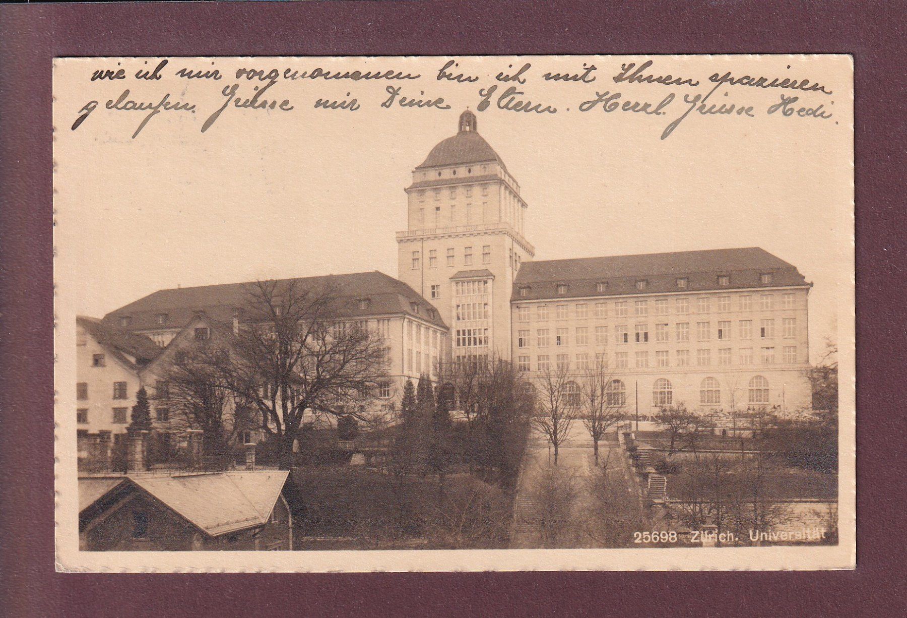 Cartoline postali: ZÜRICH - Universität - 1917 – Usato da Pully venduto da nicecards
