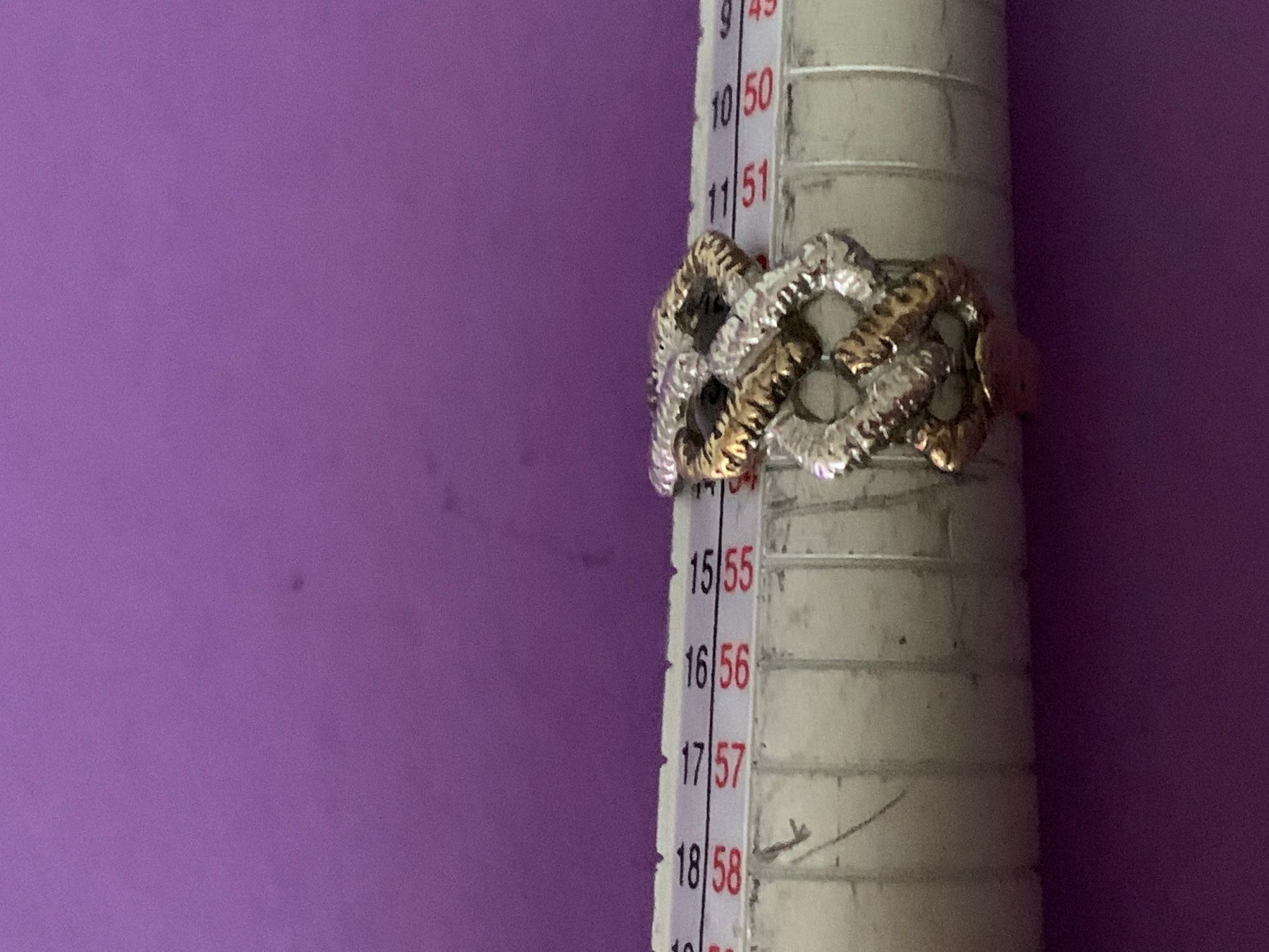 Anelli: Silberring goldig/silbeig quadrat (54) – Usato da Dittingen venduto da Bellevista 7