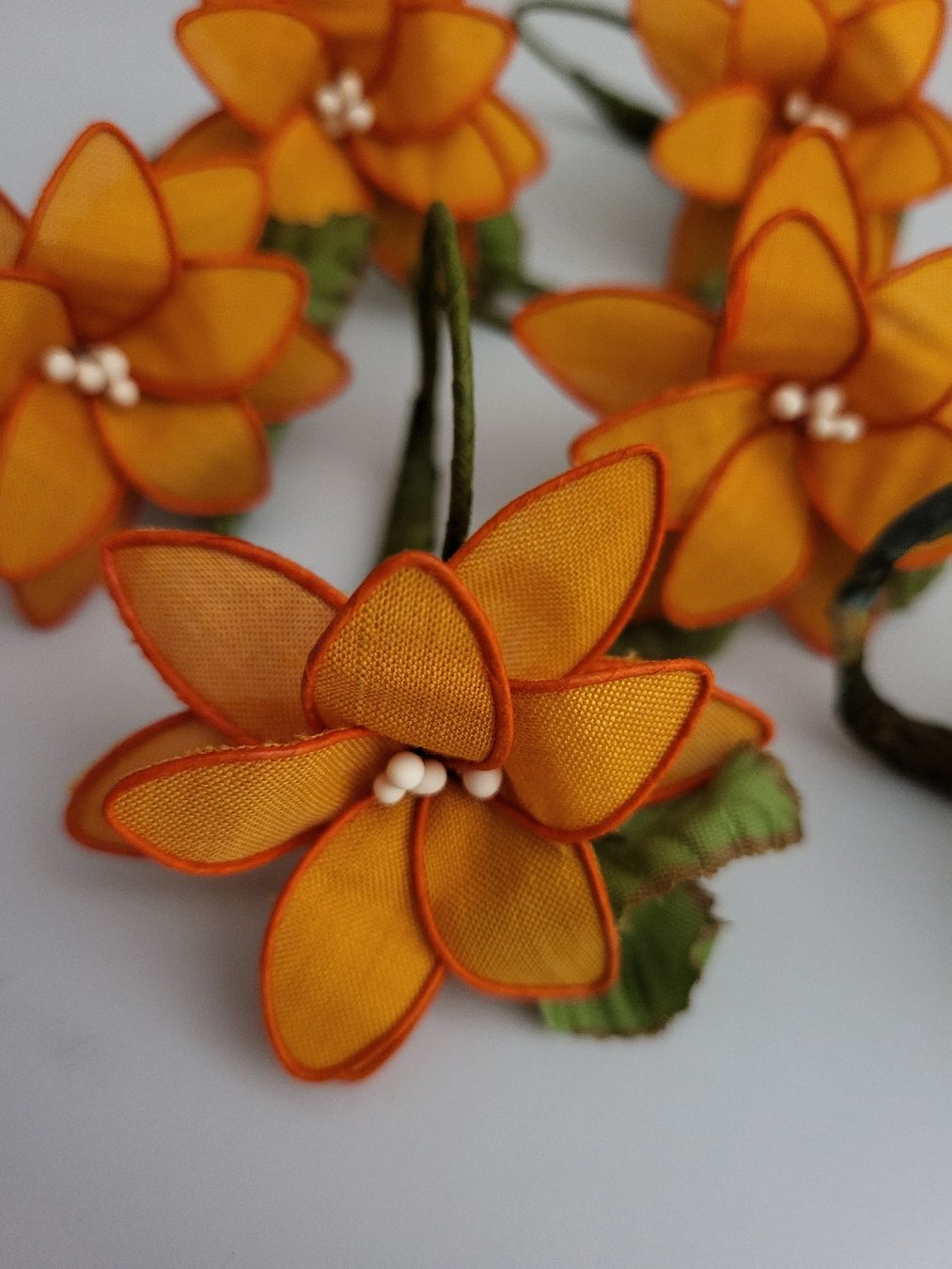 Altro in Decorazioni & Accessori: 6er Set Stoffserviettenringe Blumenmuster Herbstdeko Orange – Nuovo (secondo la descrizione) da Bachenbülach venduto da sustyger 2