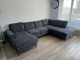 Wohnlandschaft U-Form mit Bettfunktion & Stauraum - wie neu!