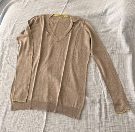 Damen Pullover Maje grau V-Ausschnitt Grösse 2/M