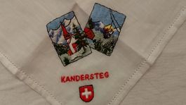 Taschentuch Kandersteg gestickt / Sehr guter Zustand
