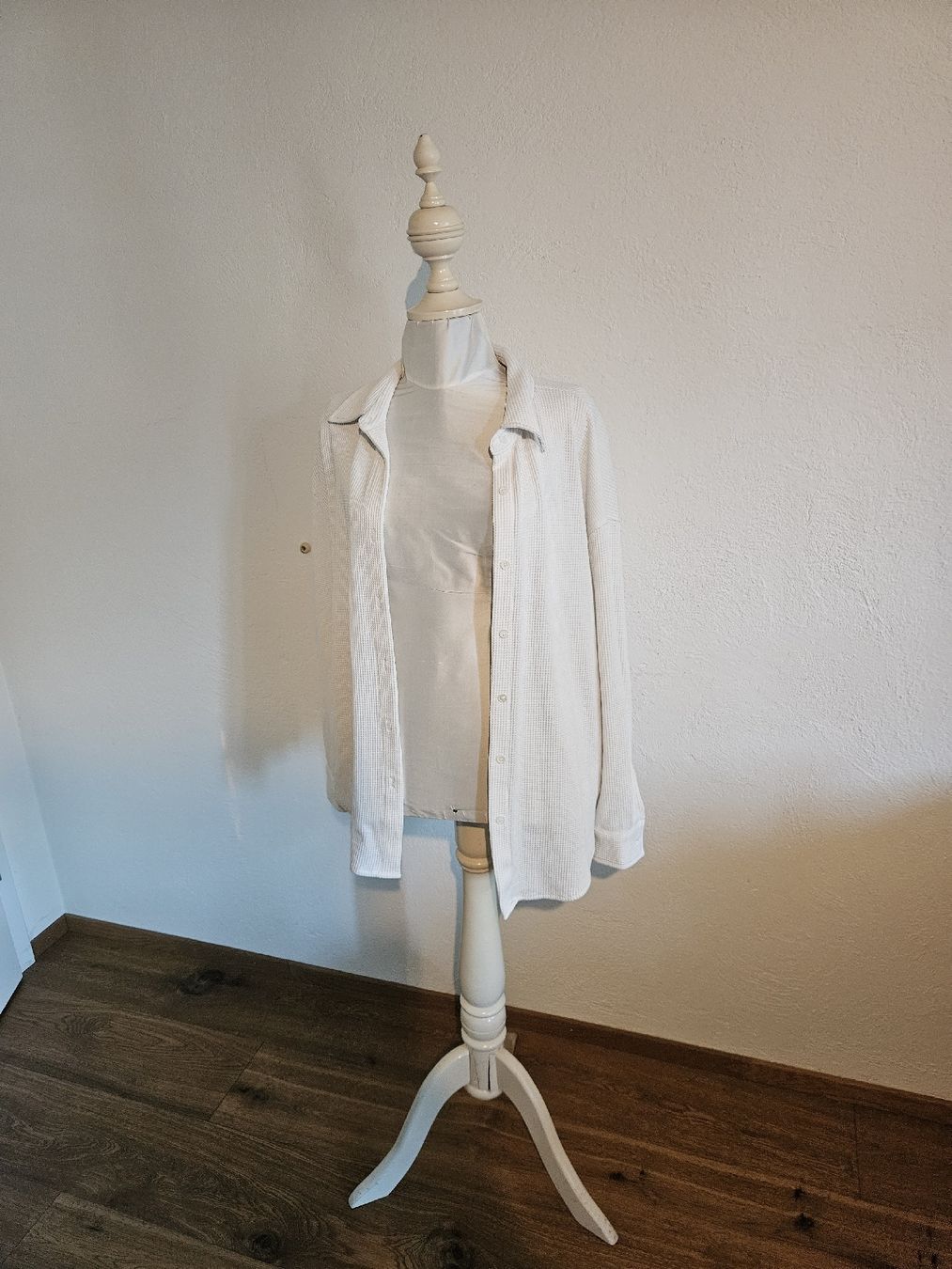 Camicette: Weisse Bluse  mit Waffelmuster - Grösse L/XL – Usato da Bern venduto da TroeS