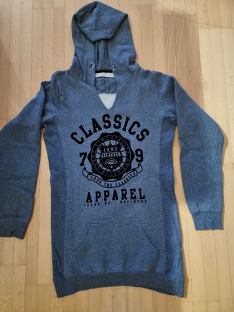 Blauer Kapuzenpullover Grösse S, Damen Lang Hoodie Pulli
