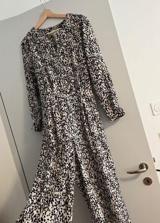 Next Damen Overall Jumpsuit schwarz-weiss Gr. 44