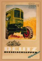 Blechschild-DEUTZ DIESELSCHLEPPER TRAKTOR 30PS VORDERANSICHT
