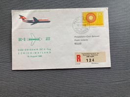 Erster Swissair DC-9 Flug Zürich-Mailand 19.08.1966 Brief 59