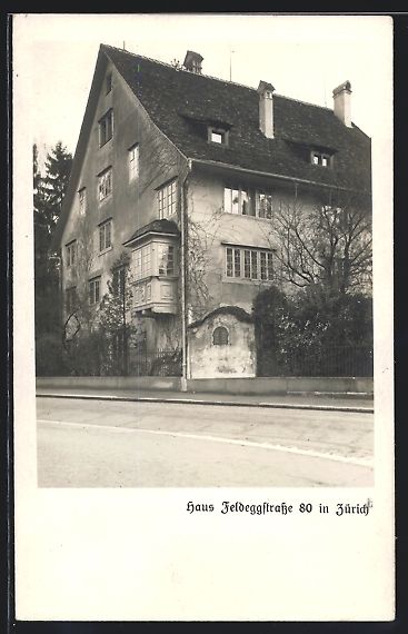 Cartoline postali: Zürich, Haus in der Feldeggstrasse 80 – Usato da Berlin venduto da bartko-reher