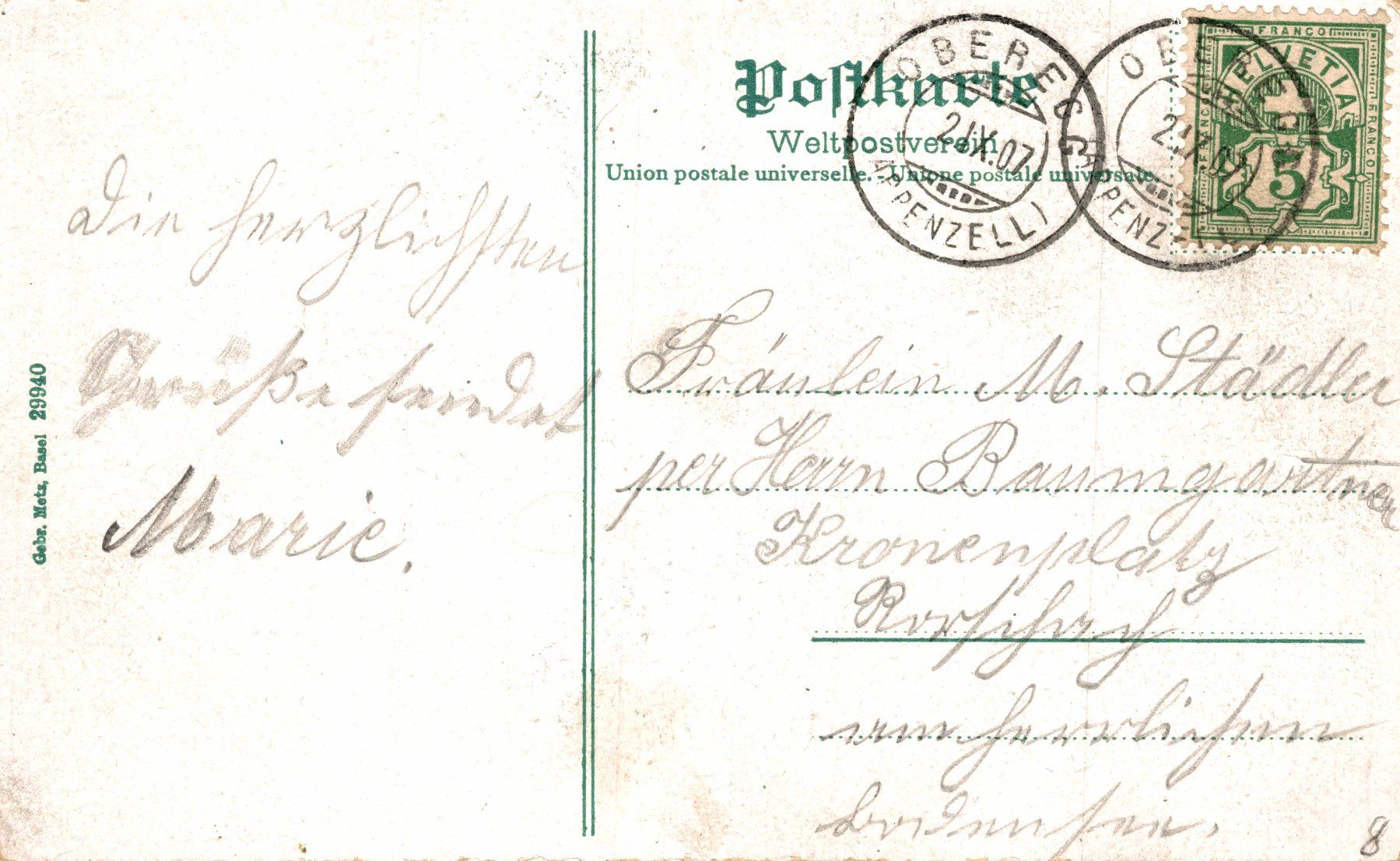 Cartoline postali: St. Anton, 1110 Mtr. – Usato da Bronschhofen venduto da Astore 1