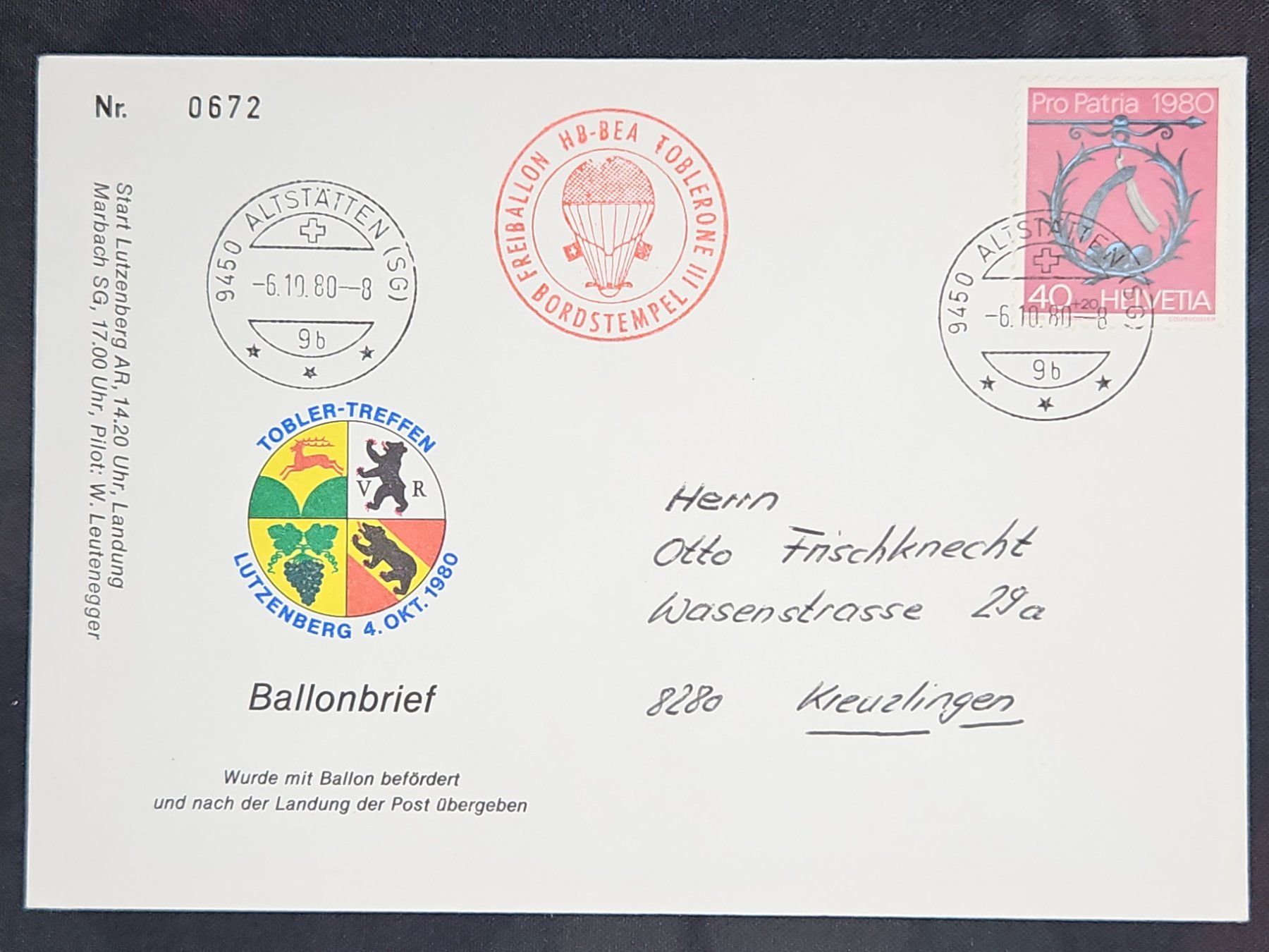 Tutti i francobolli: CL23 Enveloppe + Timbre Suisse 1980 – Usato da Cousset venduto da Patrick_Collections