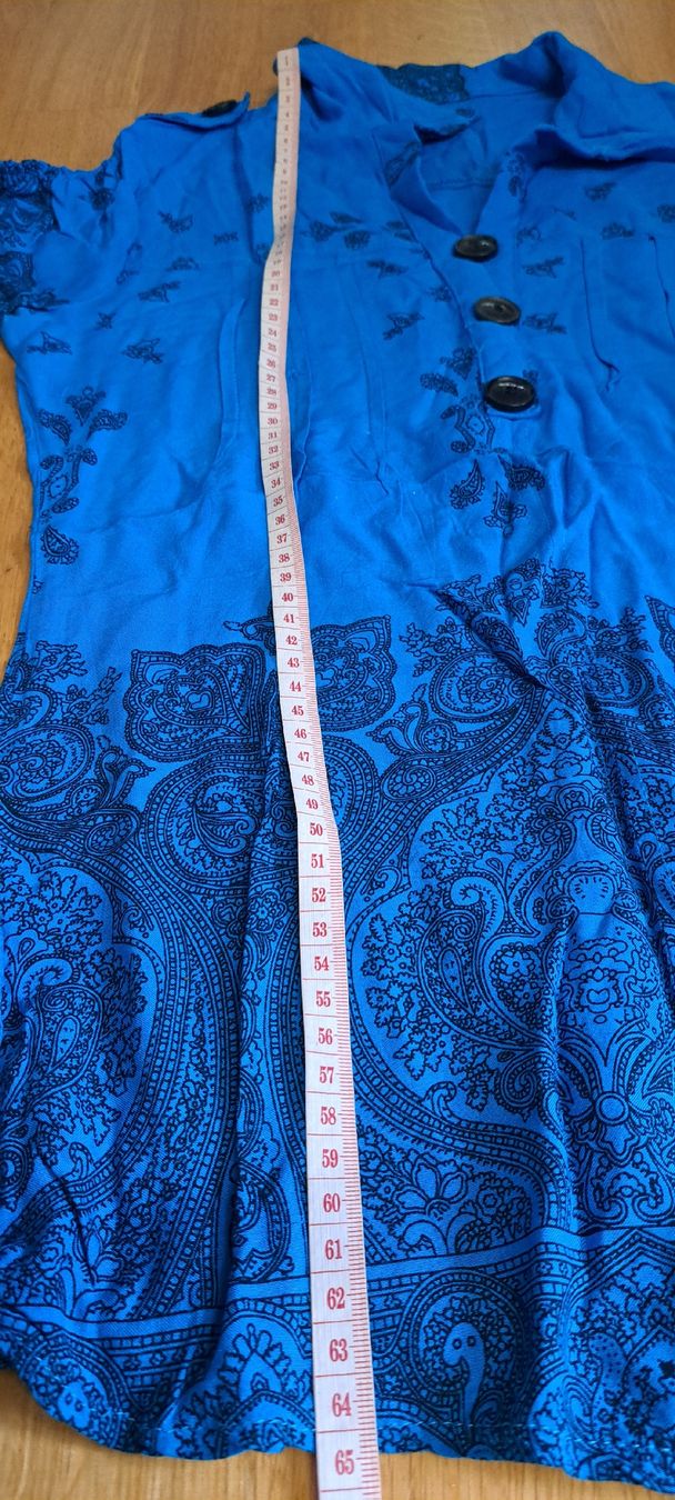 Camicette: Bohemian Blue Patterned Tunic Top - Size s- Summer Style – Usato da Bern venduto da mahilini 2