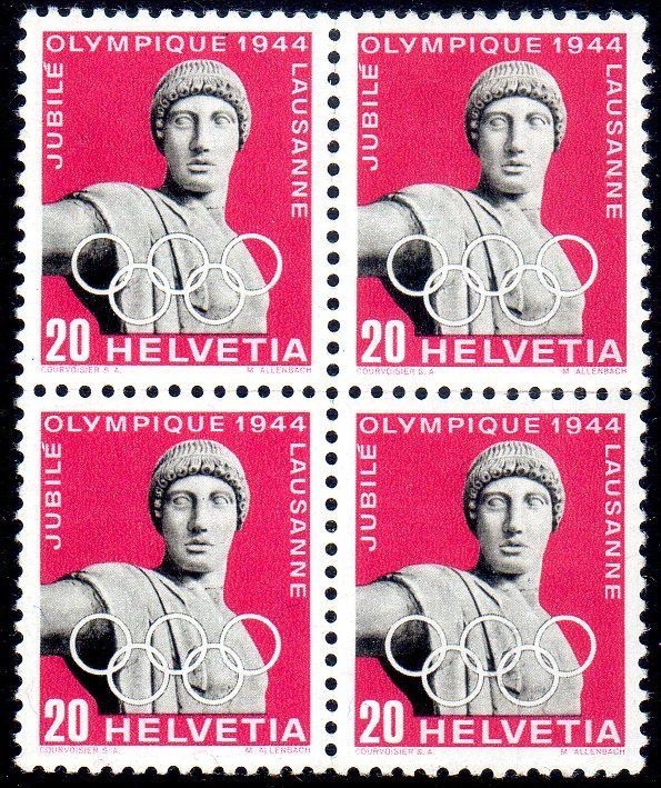 Tutti i francobolli: 1944 OLYMPIADE 4ERBLOCK ** POSTFRISCH ** - OL3 – Nuovo (secondo la descrizione) da Losone venduto da EM2019