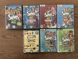 Die Sims 2 PC Spiele 6er Set verschiedene Erweiterungen 