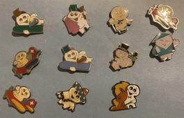 12er Set seltene Pins/Anstecker der Schweizerischen Kreditan