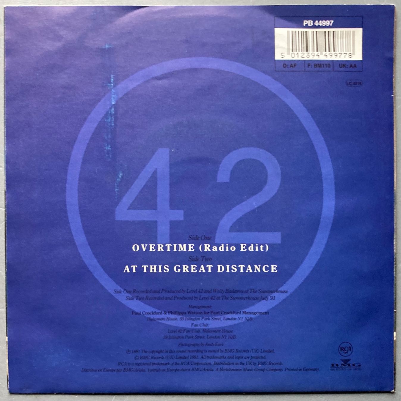 Dischi in vinile: LEVEL 42 - OVERTIME – Usato da Poliez-Pittet venduto da Newtown-Records 1