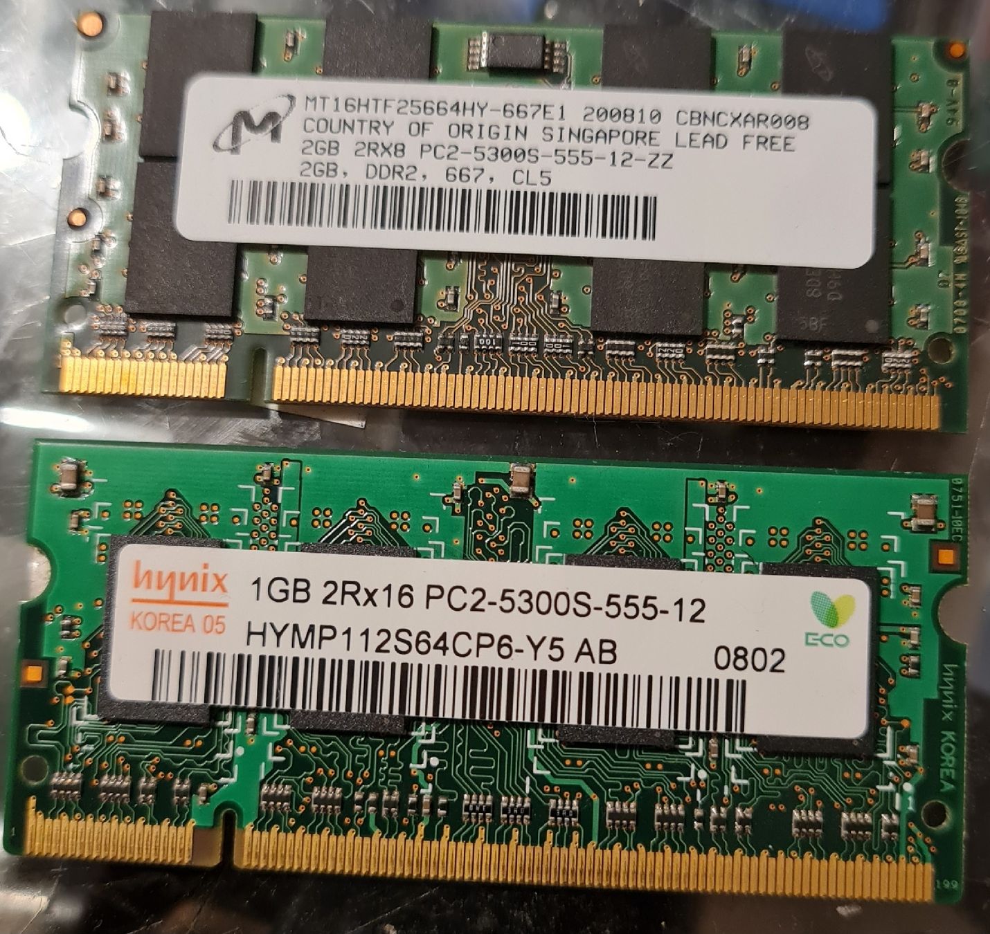 Memoria / RAM: RAM PC2-5300-555, 667MHz,  2GB+1GB – Usato da Horw venduto da Arta20000