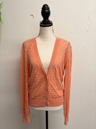 King Louie Ajour Strick Cardigan Apricot Gr. L Strickjacke