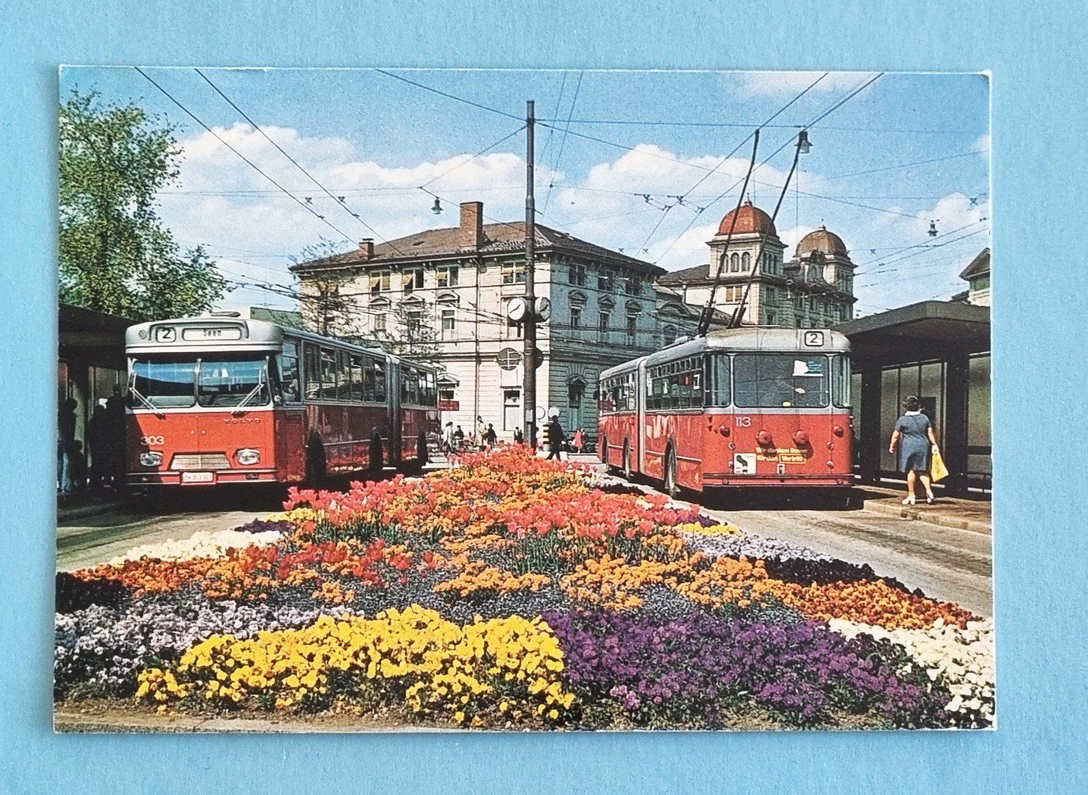 Cartoline postali: Winterthur - Bahnofplatz - Trolley Bus – Usato da Rothrist venduto da RROENK