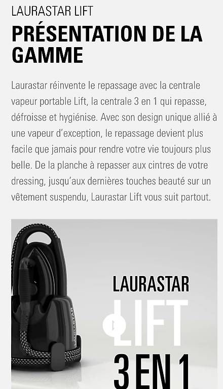 Laurastar Ferri da stiro: LAURASATER LIFT Centrale de repassage – Usato da Borex venduto da mab_28bf 3
